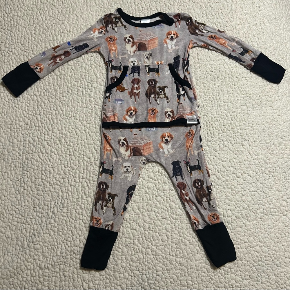 Ready Set Romper Dog Unisex Pajamas Size 6-12 Months